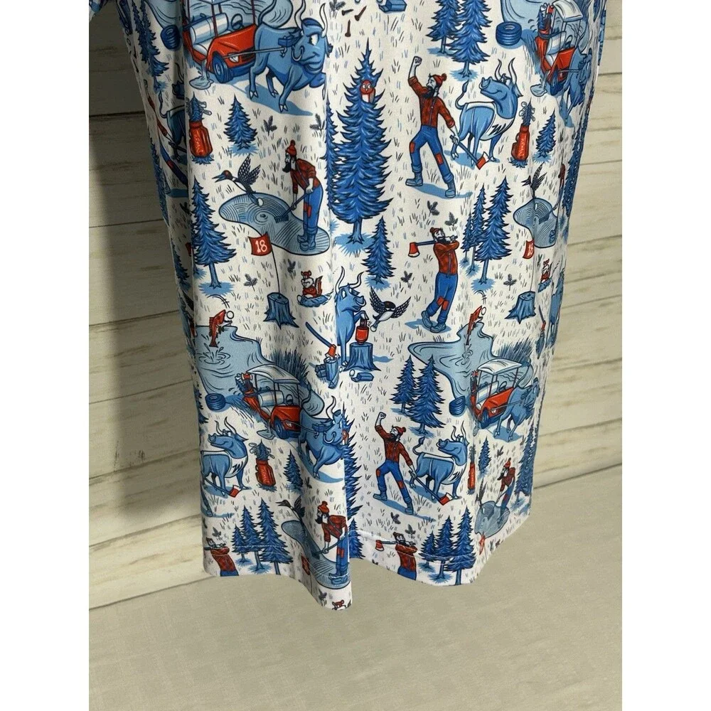 MINTY! Waggle Golf Polo Shirt Men's Size SMALL Turman Designed Lumber Jack - Picture 3 of 9